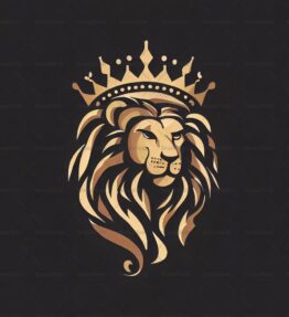 Majestätischer Löwe und Krone